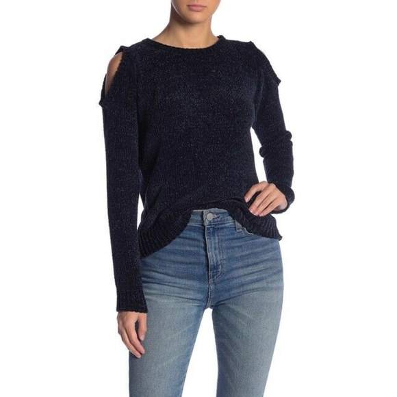 BB Dakota Velour Sweater Dark Blue NWT Sz M - Picture 1 of 8